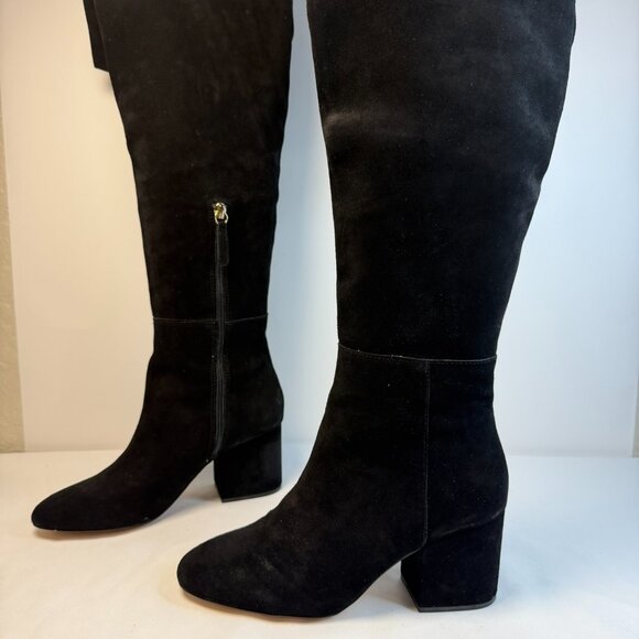 J.Crew Sadie Boots Womens Size 6.5M Black Suede Over-the-knee Heeled Western - Picture 1 of 15